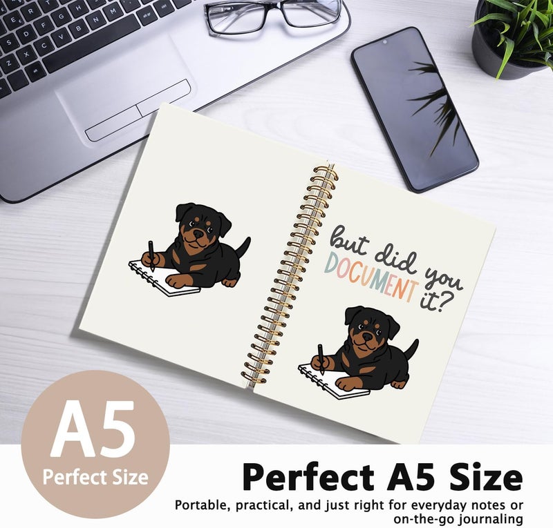 WLIANG Funny Rottweiler Notebook Journal Gifts for Women & Men, Funny HR Gifts Notebooks for Women, Rottweiler Gifts for Women Journal, But Did You Document It Hardcover Spiral Notebook 5.5x8.3 Inch - Image 2